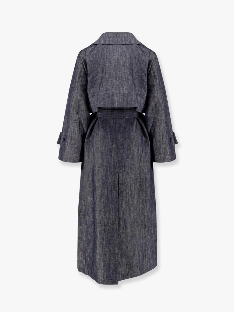 HEVÒ Margherita linen and cotton trench coat with denim effect 2