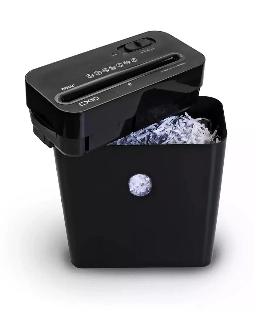 royal 10 Sheet Cross Cut Lift Off Paper Shredder, Black 3