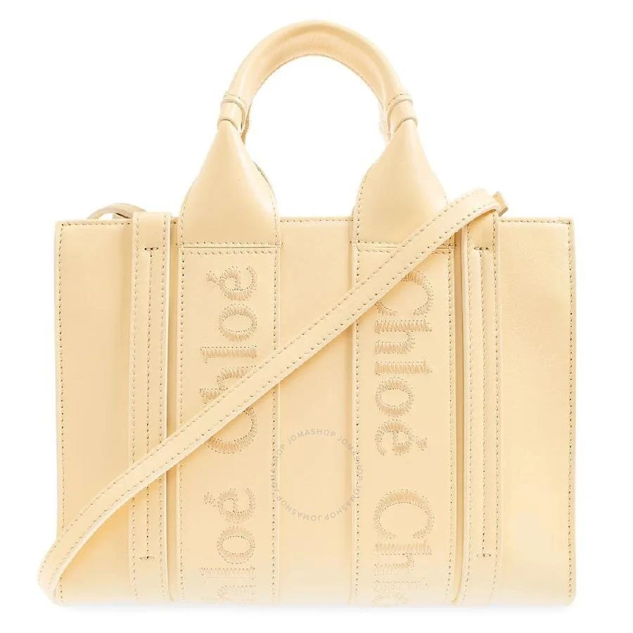 Chloé Woody Small Logo Embroidered Leather Tote 1