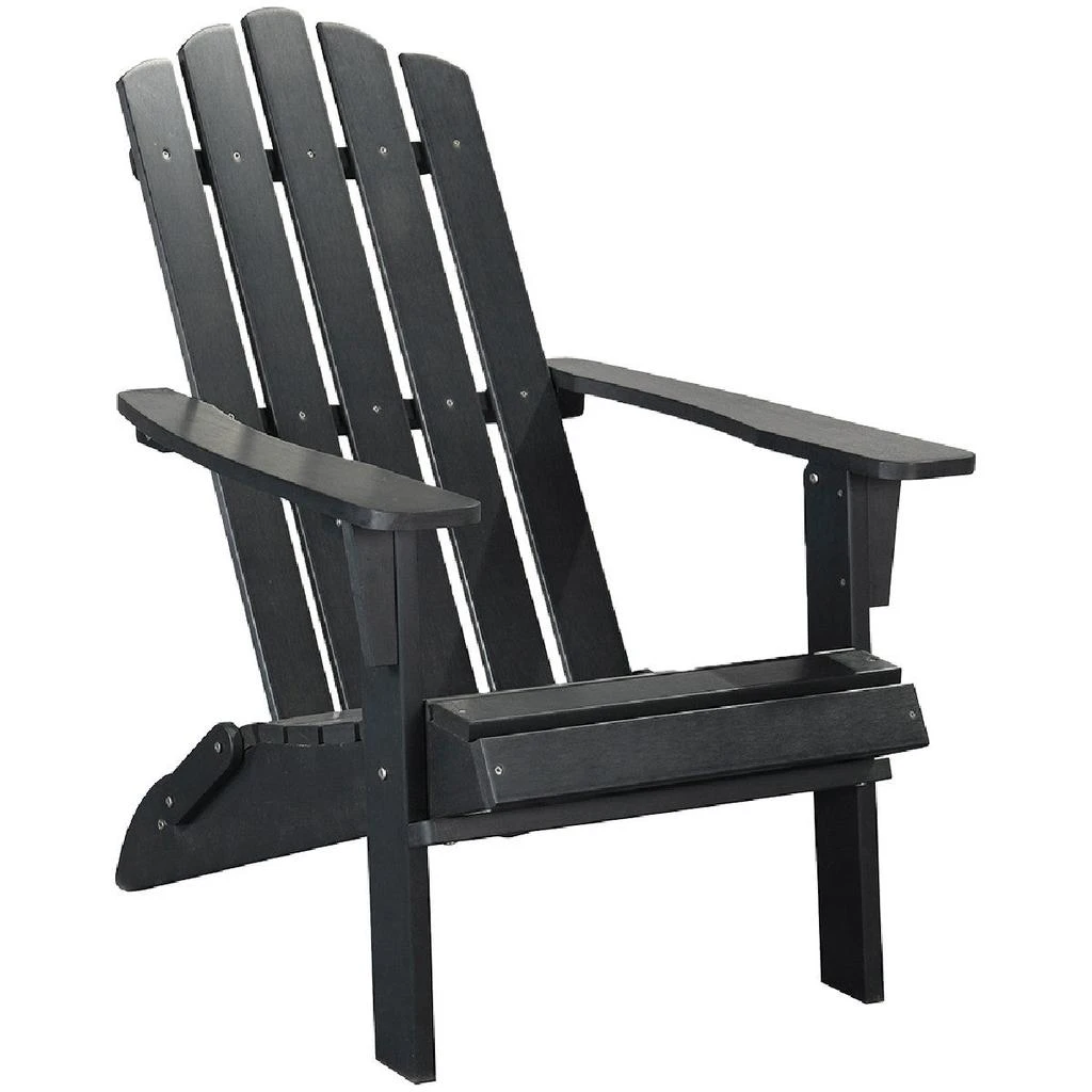Homezia 29" Black Heavy Duty Plastic Adirondack Chair 1