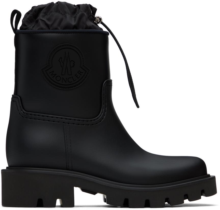 Moncler Black Kickstream Rain Boots
