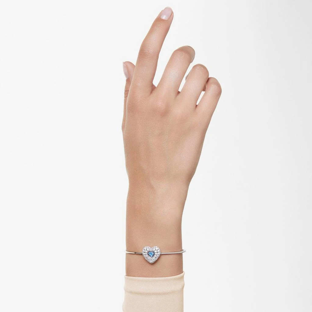 Swarovski Hyperbola bangle heart blue rhodium plated 6