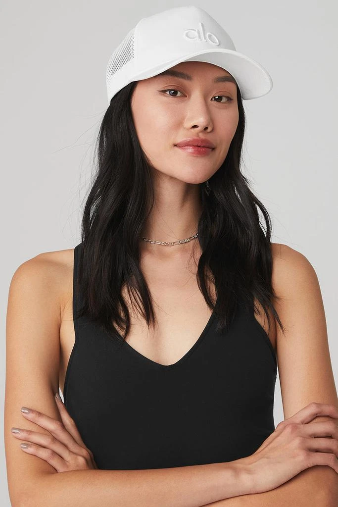 Alo District Trucker Hat - White/White 4