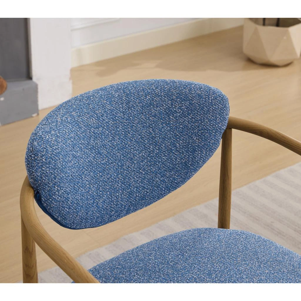 Streamdale Furniture Streamdale Blue fabric dining/living/bedroom chair (2 sets) with foam, metal frame. 6
