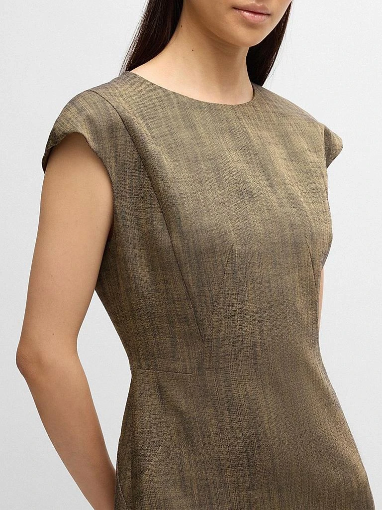 Hugo Boss Cap-Sleeve Dress in Melange Stretch Sharkskin 5