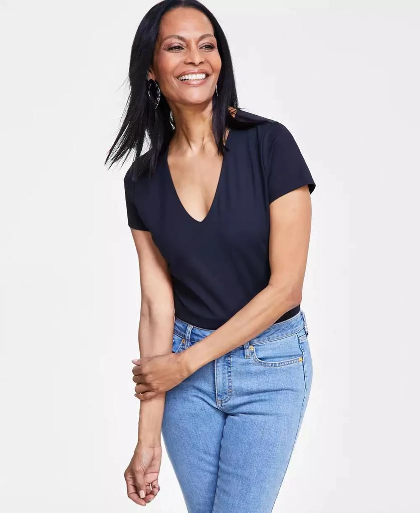 INC International Women's V-Neck Bodysuit, Created for Macy's 1