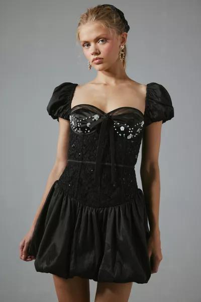 For Love & Lemons For Love & Lemons Mckenna Bubble Hem Mini Dress