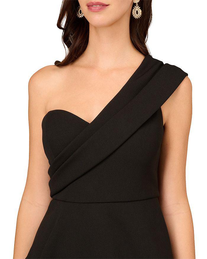 Aidan Mattox Asymmetric One Shoulder Column Gown