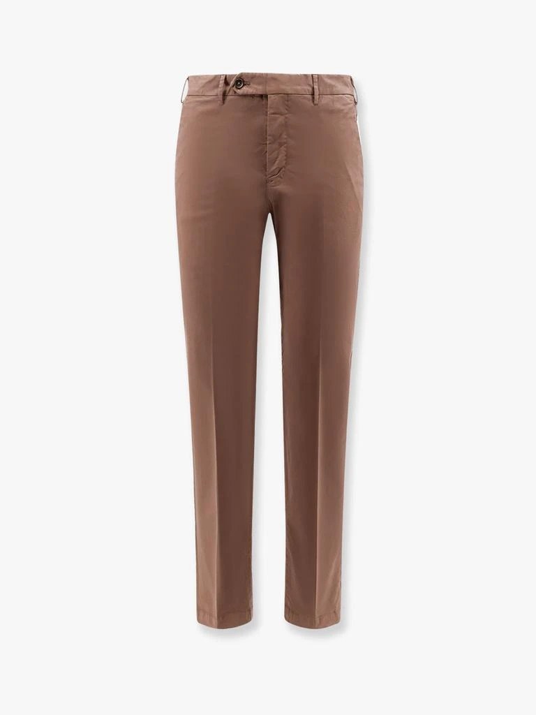 PT TORINO Stretch cotton trouser with logo metal charm 1