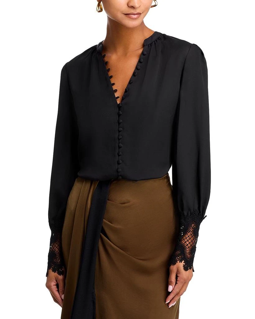L'Agence Ava Lace Cuff Blouse 1