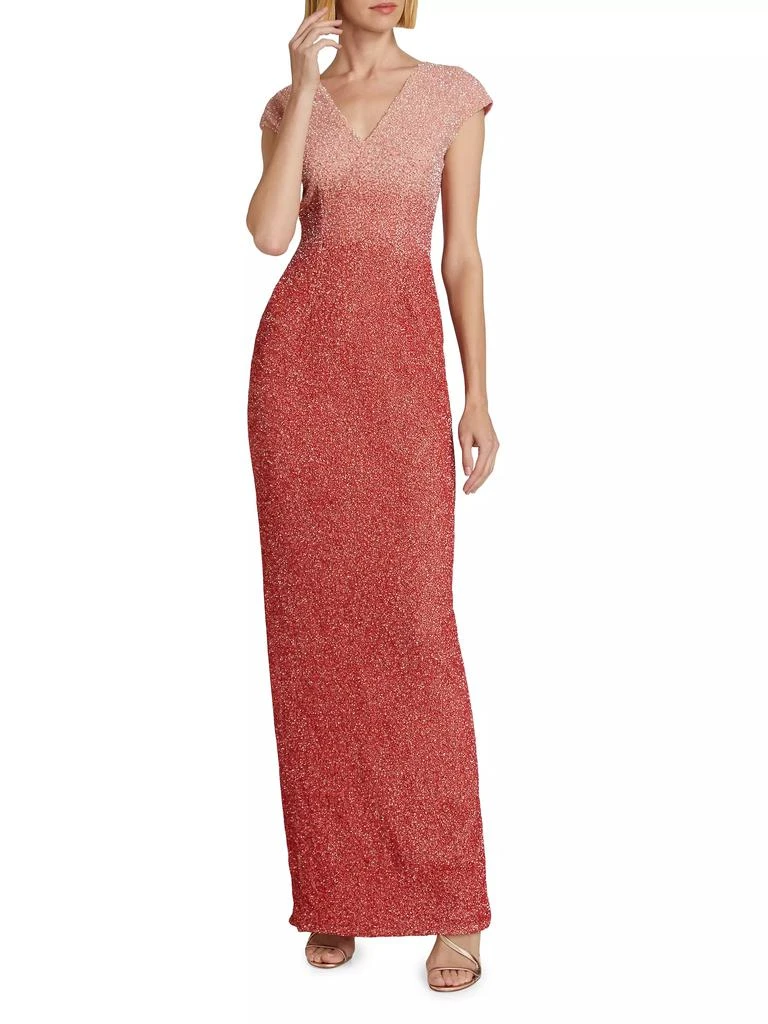 Pamella Roland Sequined Tulle Column Gown 2