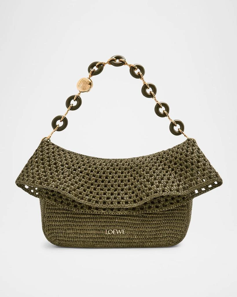 Loewe x Paula’s Ibiza  Ola Small Shoulder Bag in Raffia and Leather 6