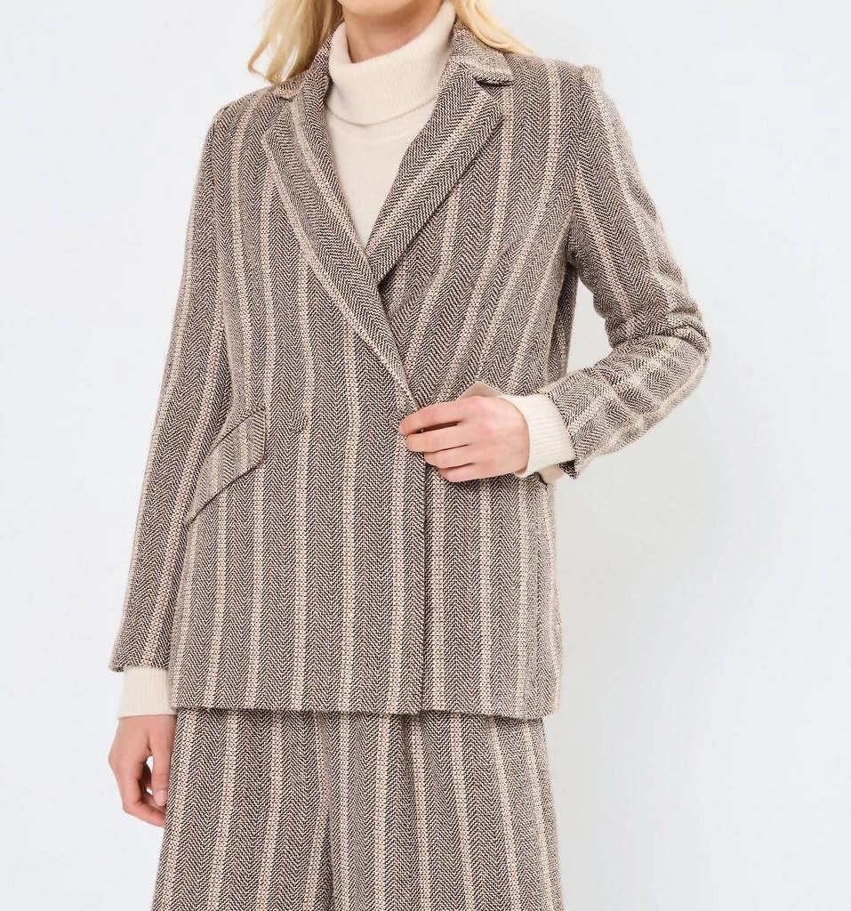 Molly Bracken Molly Bracken - Ladies Woven Striped Blazer