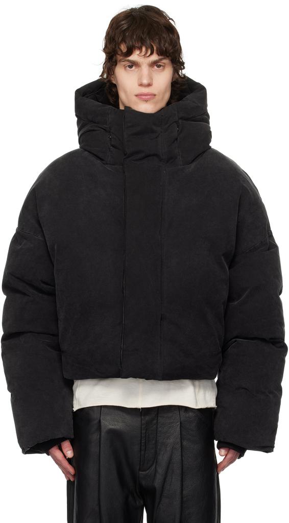 Shop Black MML Hooded Puffer Down Jacket on Sale at