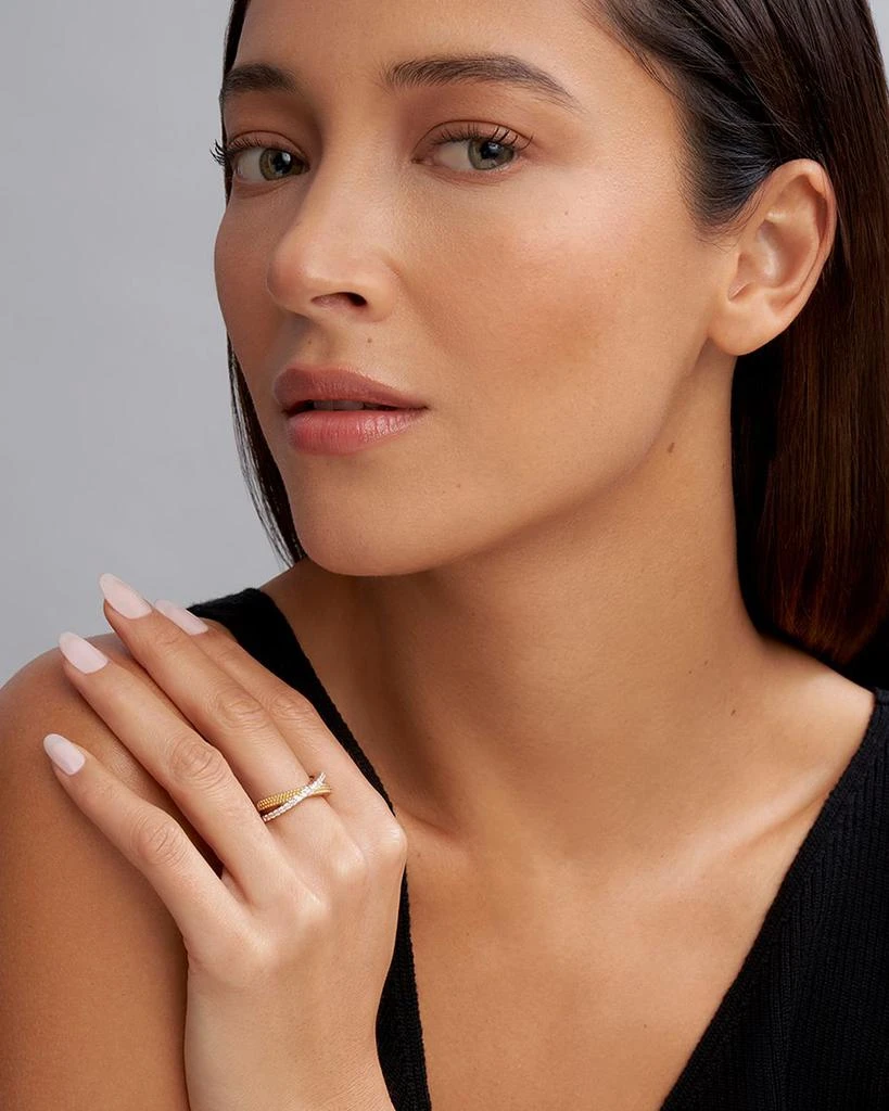 LAGOS 18K Yellow Gold
Sterling Silver Caviar Lux Diamond X Ring 2