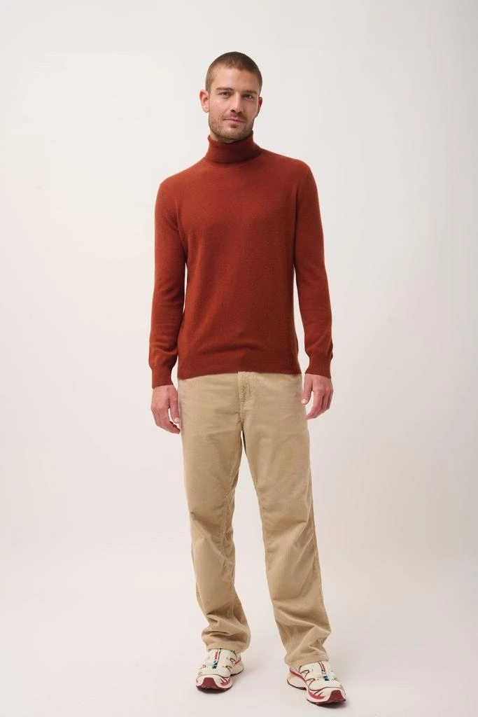 Just Cashmere Pull Col Roulé Connor - 100% Cachemire 2 Fils - Écureuil - Homme 1