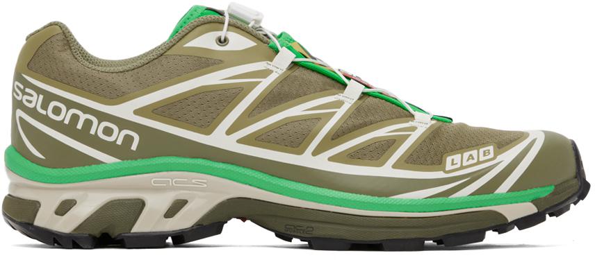 Salomon Khaki & Green XT-6 Sneakers