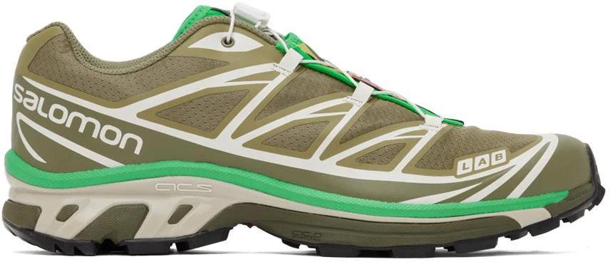 Salomon Khaki & Green XT-6 Sneakers 1