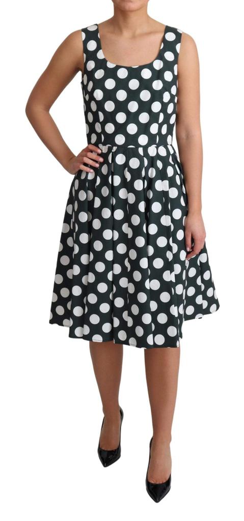 Dolce & Gabbana Dolce & Gabbana Green Polka Dotted Cotton A-Line Dress
