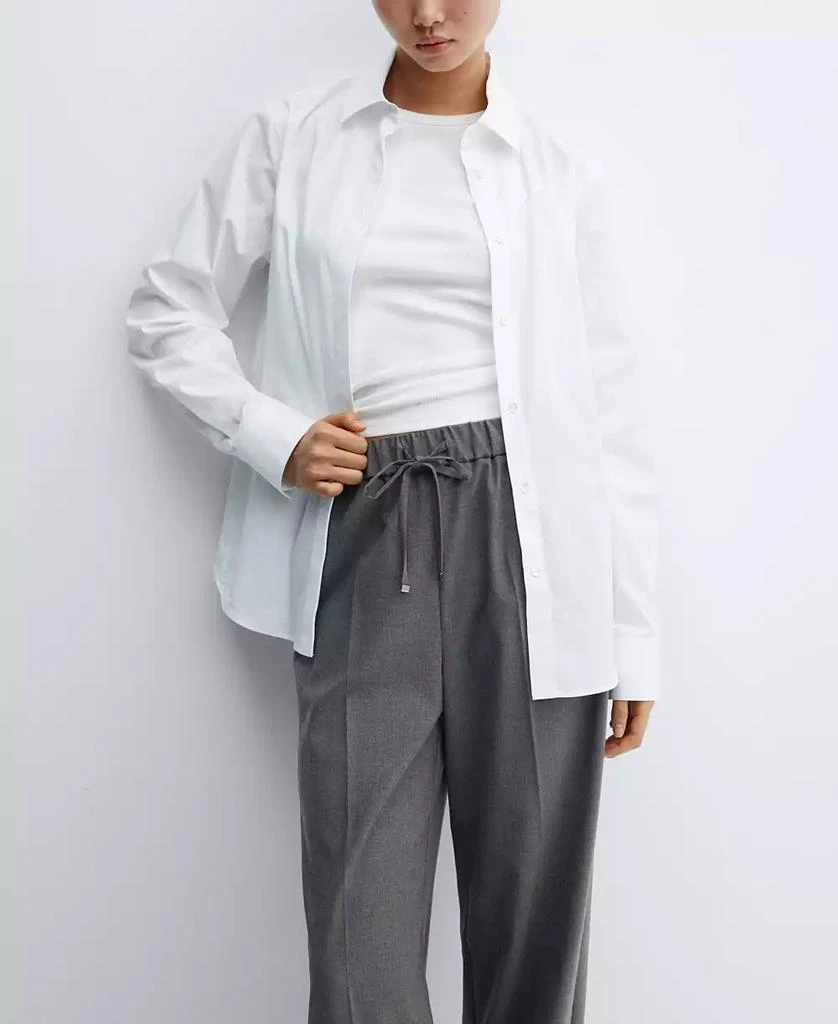 Mango Women's Elastic Waist Wideleg Pants 3