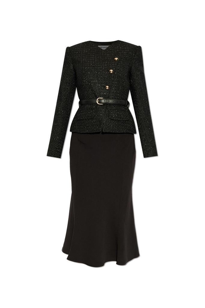 Self-Portrait｜DRESSES (BOUCLE ASYMMETRIC MIDI DRESS (RS Black Boucle Square Neck Midi Dress – self-portrait-US