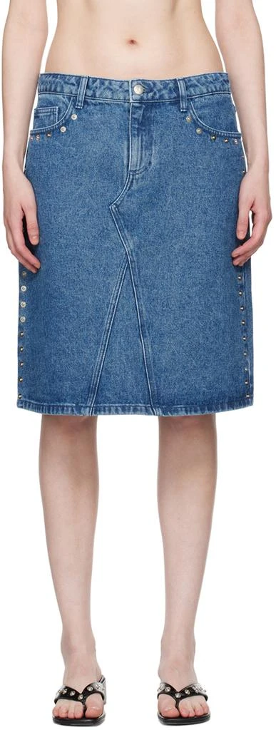 Paloma Wool Blue Crowd Denim Midi Skirt 1