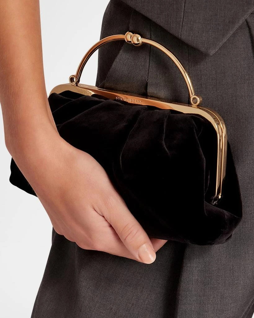 Strathberry Frame Velvet Top-Handle Bag 2