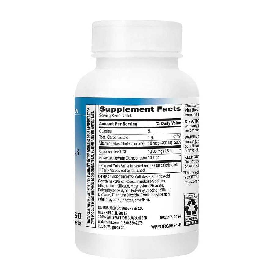 Walgreens Free & Pure Glucosamine Daily Complex +D Tablets 3
