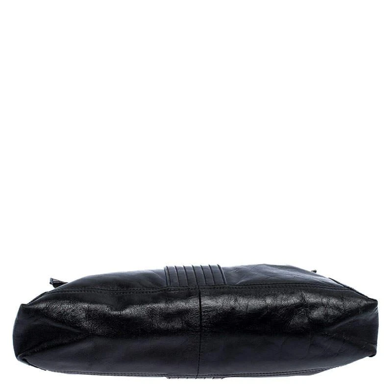 Fendi Fendi Black Leather Maxi Baguette Flap Shoulder Bag 6