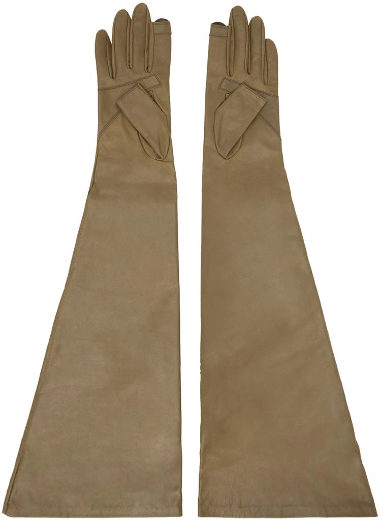 Rick Owens Khaki Porterville Gauntlets Gloves 2