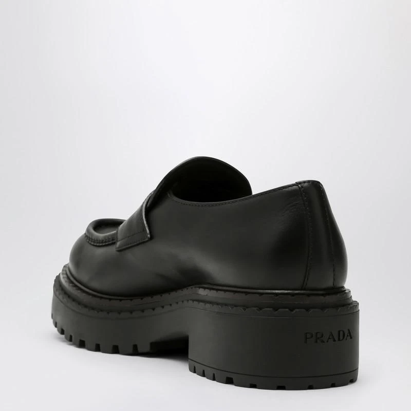 Prada Double Chocolate black leather loafers 4