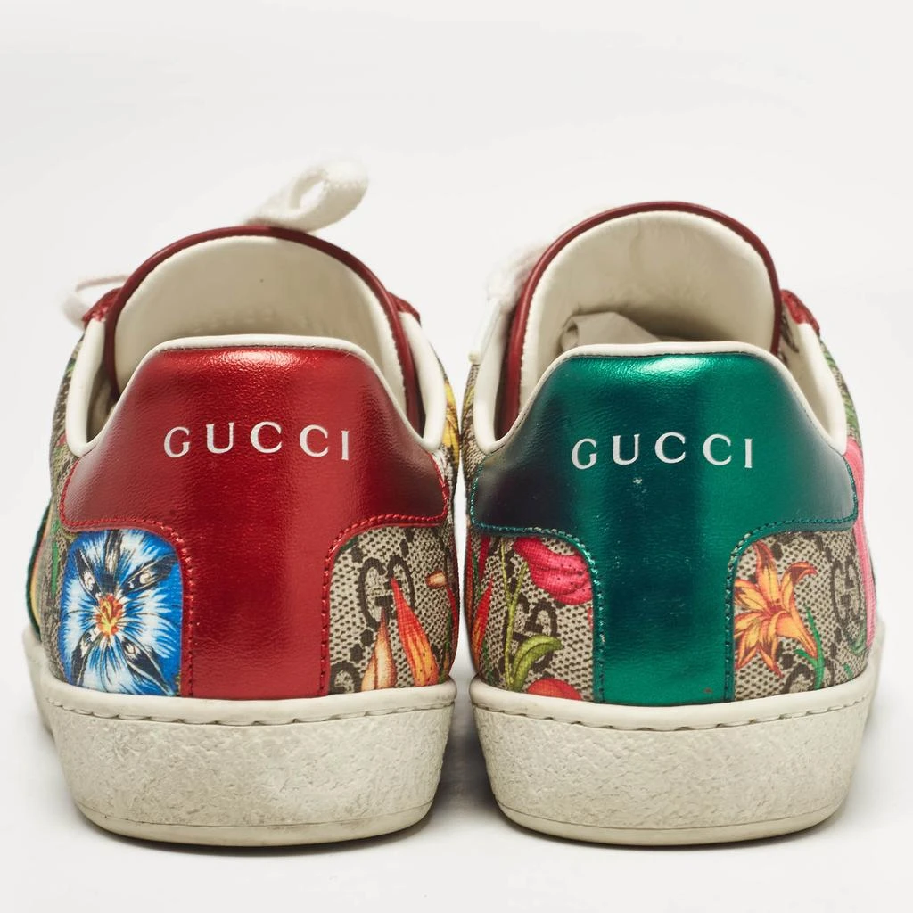 Gucci Gucci Beige/Brown GG Supreme Canvas Floral Print Ace Sneakers Size 35.5 5