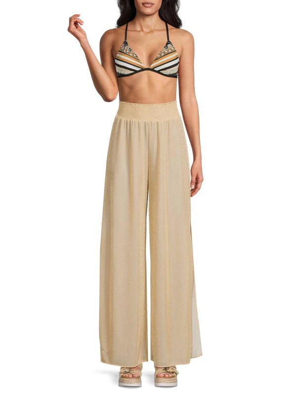 Ramy Brook Athena Flat Front Side Slit Pants 1