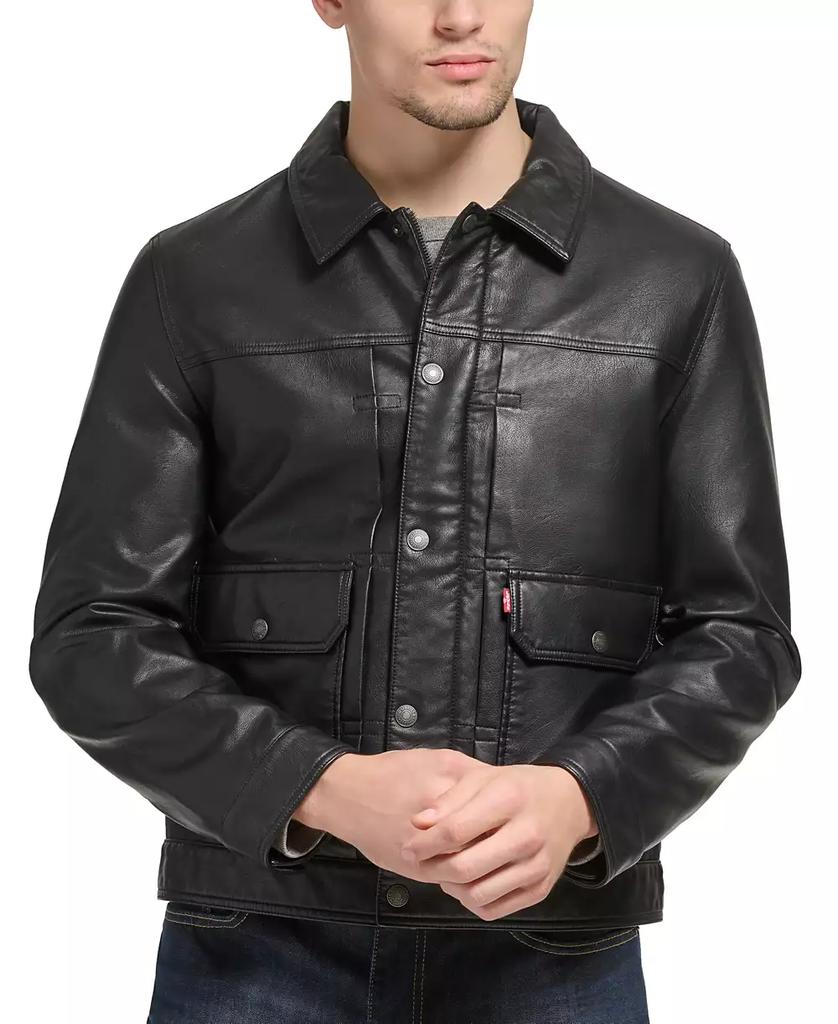 Levi's Men's Faux Leather Snap-Front Water-Resistant Jacket