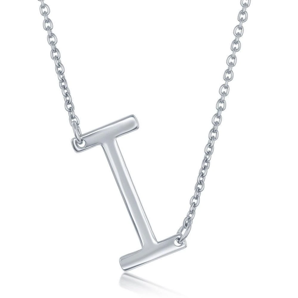 Simona Sterling Silver Sideways Initial Necklace 2