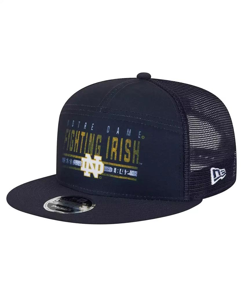 New Era Men's Navy Notre Dame Fighting Irish Split Panel 9FIFTY Snapback Trucker Hat