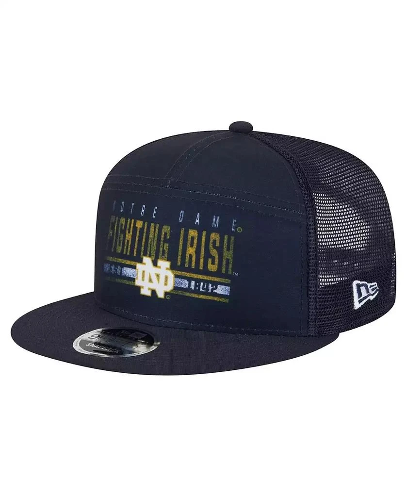 New Era Men's Navy Notre Dame Fighting Irish Split Panel 9FIFTY Snapback Trucker Hat 1