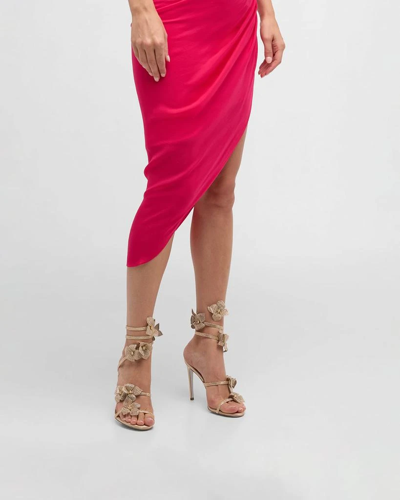 Rene Caovilla Floraine Crystal Flowers Ankle-Wrap Sandals 2