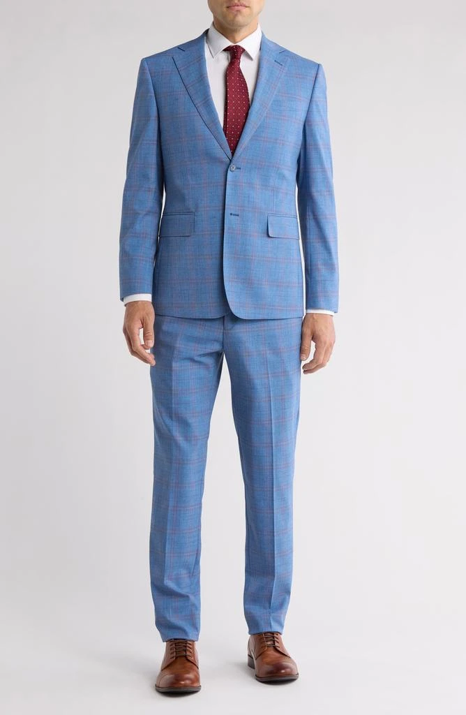 English Laundry Plaid Blue Mélange Suit