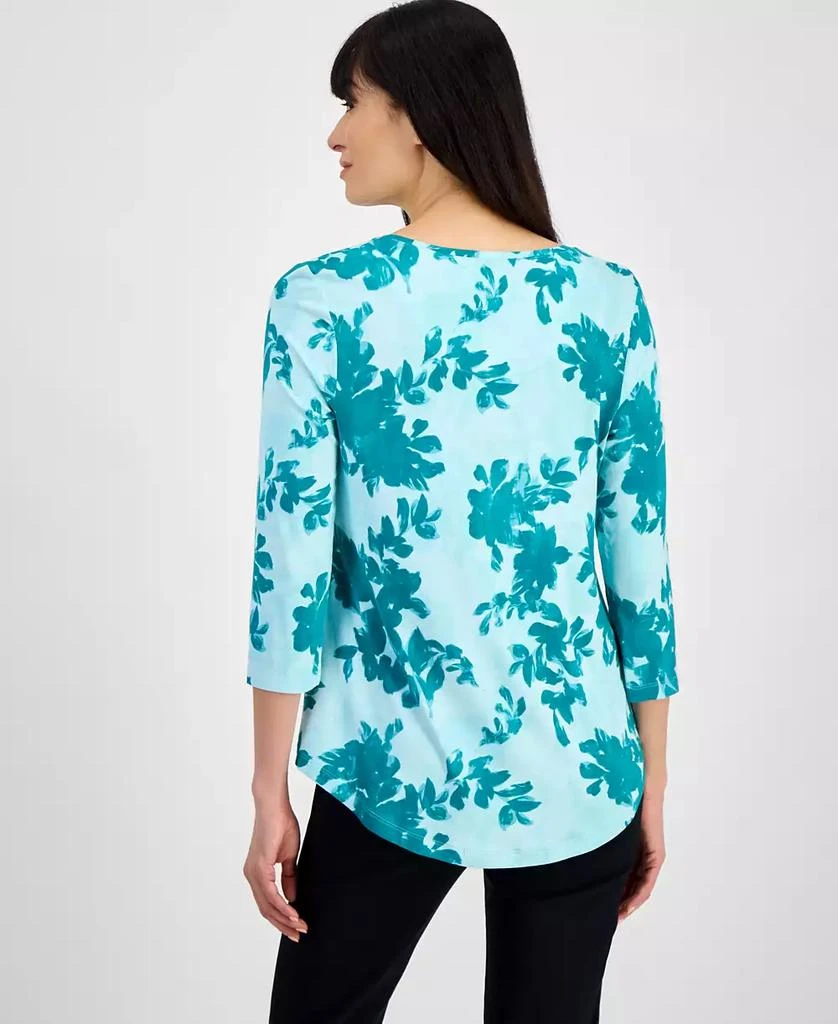 JM Collection Women's Printed Scoop-Neck 3/4-Sleeve Top, Exclusively at Macy's 2