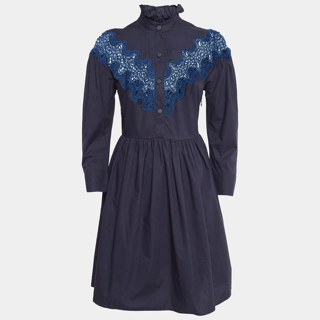 Sandro Navy Blue Cotton Lace Trim Ruffled Collar Mini Dress XS On Sale Now with Up to 47% Off | Discover Exclusive Deals & Savings at BeyondStyle Authentic Sandro women|mini Sandro Navy Blue Cotton Lace Trim Ruffled Collar Mini Dress XS On Sale Now with Up to 47% Off | Discover Exclusive Deals & Savings at BeyondStyle Authentic Sandro women|mini