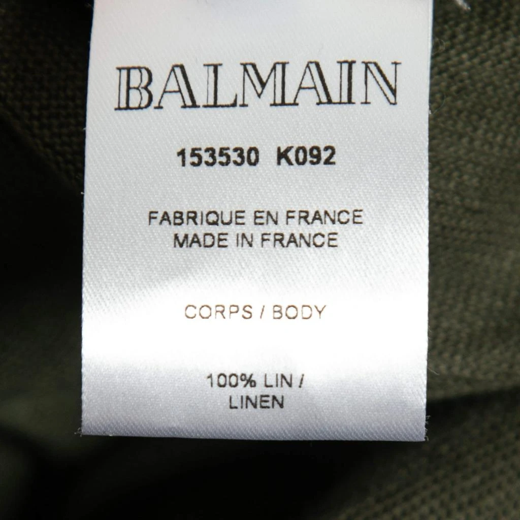 Balmain Balmain Kaki Green Knit Button-Embellished Belted Mini Dress M 5