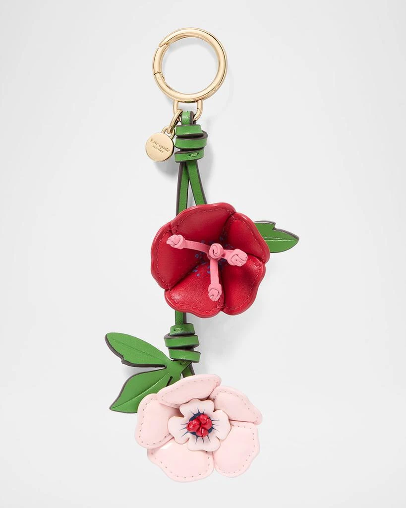 Kate Spade in the garden flower leather keychain 1