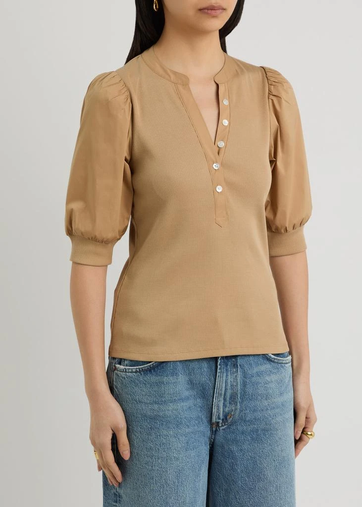 VERONICA BEARD Coralee ribbed stretch-cotton top 2