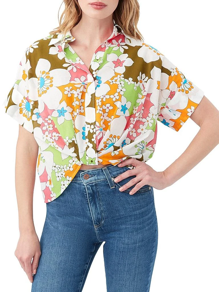 Trina Turk Coty Floral Cotton Tucked Shirt 1
