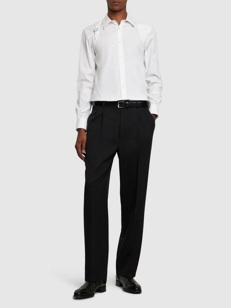 Alexander McQueen Harness Stretch Cotton Poplin Shirt 1