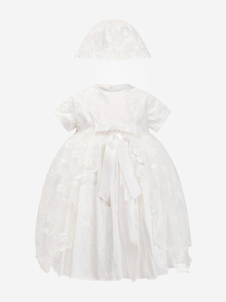 Sarah Louise Sarah Louise Baby Girls Christening Dress And Bonnet in Ivory