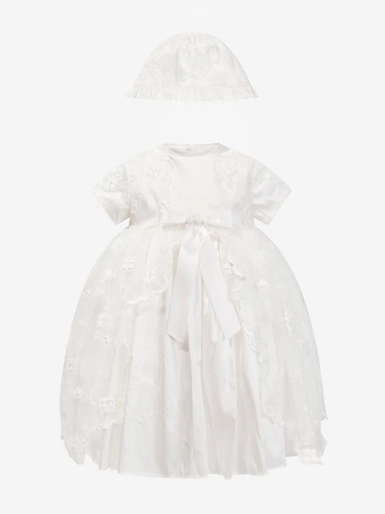 Sarah Louise Sarah Louise Baby Girls Christening Dress And Bonnet in Ivory 1