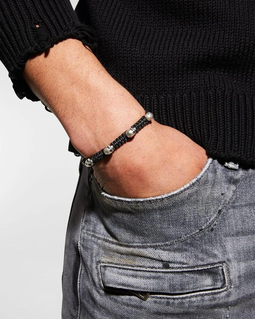John Varvatos Men's Skull Station Braided Bolo Bracelet 2
