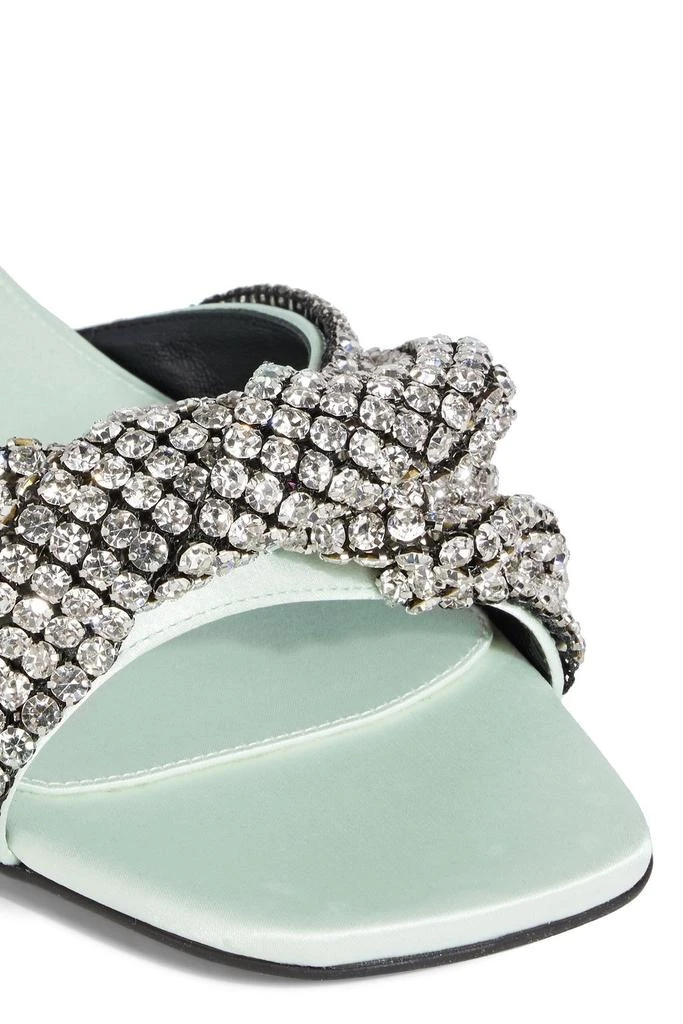 EVANGELIE SMYRNIOTAKI X SERGIO ROSSI Twisted crystal-embellished satin slides 4